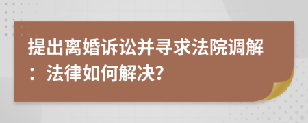 提出離婚訴訟并尋求法院調(diào)解：法律如何解決？