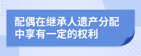 配偶在繼承人遺產(chǎn)分配中享有一定的權(quán)利