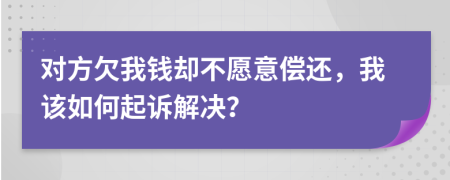 對方欠我錢卻不愿意償還，我該如何起訴解決？