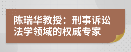 陳瑞華教授：刑事訴訟法學(xué)領(lǐng)域的權(quán)威專家