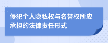 侵犯個人隱私權(quán)與名譽權(quán)所應(yīng)承擔的法律責任形式