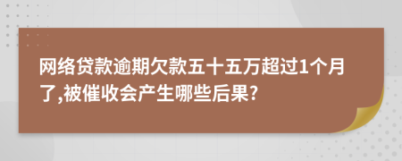 網(wǎng)絡貸款逾期欠款五十五萬超過1個月了,被催收會產(chǎn)生哪些后果?