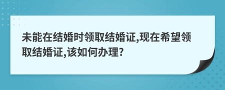 未能在結(jié)婚時(shí)領(lǐng)取結(jié)婚證,現(xiàn)在希望領(lǐng)取結(jié)婚證,該如何辦理?