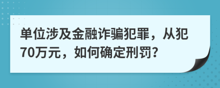 單位涉及金融詐騙犯罪，從犯70萬元，如何確定刑罰？