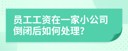 員工工資在一家小公司倒閉后如何處理？