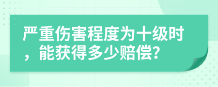 嚴重傷害程度為十級時，能獲得多少賠償？
