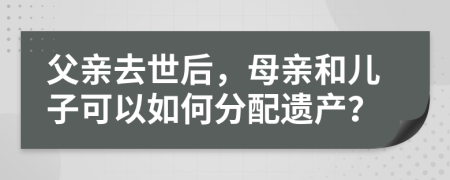 父親去世后，母親和兒子可以如何分配遺產(chǎn)？