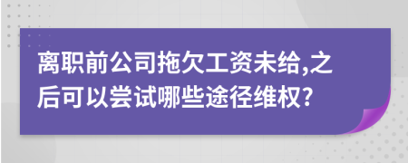 離職前公司拖欠工資未給,之后可以嘗試哪些途徑維權(quán)?