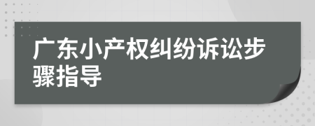 廣東小產(chǎn)權(quán)糾紛訴訟步驟指導(dǎo)