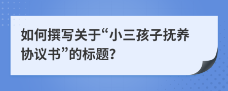 如何撰寫關于“小三孩子撫養(yǎng)協(xié)議書”的標題？