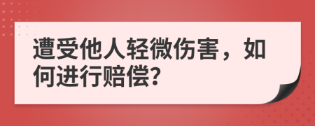遭受他人輕微傷害，如何進(jìn)行賠償？