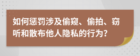 如何懲罰涉及偷窺、偷拍、竊聽和散布他人隱私的行為？