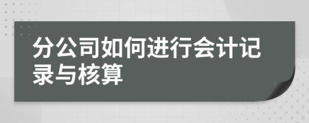 分公司如何進行會計記錄與核算