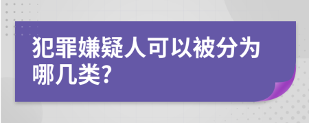 犯罪嫌疑人可以被分為哪幾類?
