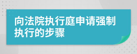 向法院執(zhí)行庭申請強制執(zhí)行的步驟