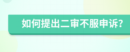 如何提出二審不服申訴？