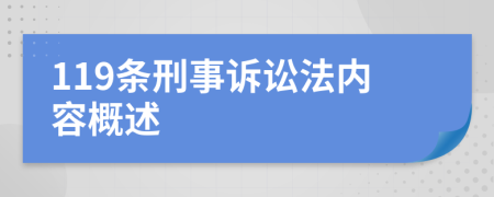 119條刑事訴訟法內容概述