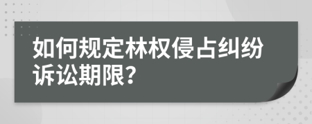 如何規(guī)定林權(quán)侵占糾紛訴訟期限？