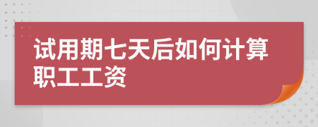 試用期七天后如何計(jì)算職工工資