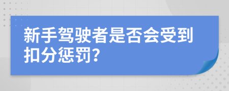 新手駕駛者是否會受到扣分懲罰？