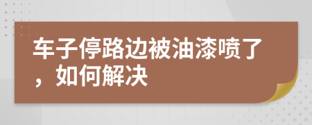 車子停路邊被油漆噴了，如何解決