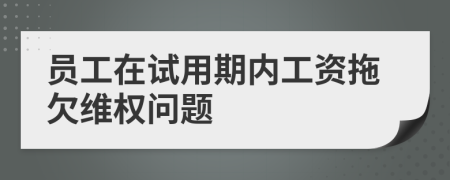 員工在試用期內(nèi)工資拖欠維權(quán)問題