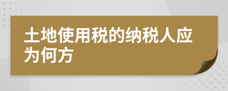 土地使用稅的納稅人應(yīng)為何方