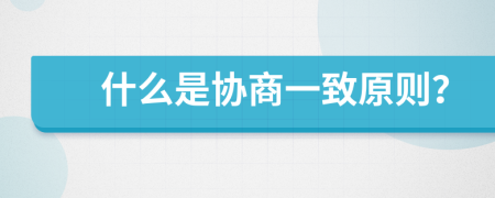 什么是協商一致原則？