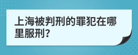 上海被判刑的罪犯在哪里服刑？