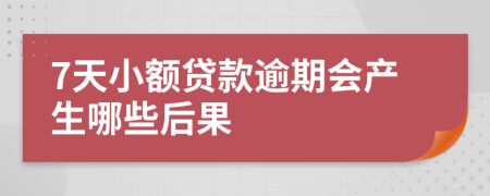 7天小額貸款逾期會(huì)產(chǎn)生哪些后果