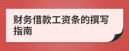 財(cái)務(wù)借款工資條的撰寫(xiě)指南