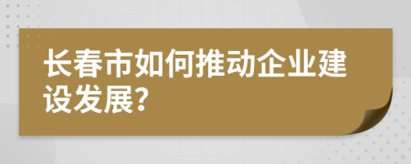 長春市如何推動企業(yè)建設(shè)發(fā)展？