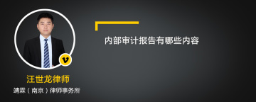 内部审计报告有哪些内容