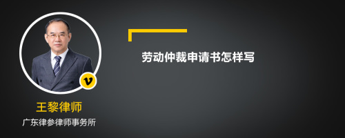 劳动仲裁申请书这样写