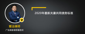 2020年最新夫妻共同债务标准