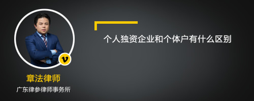 个人独资企业和个体户有什么区别