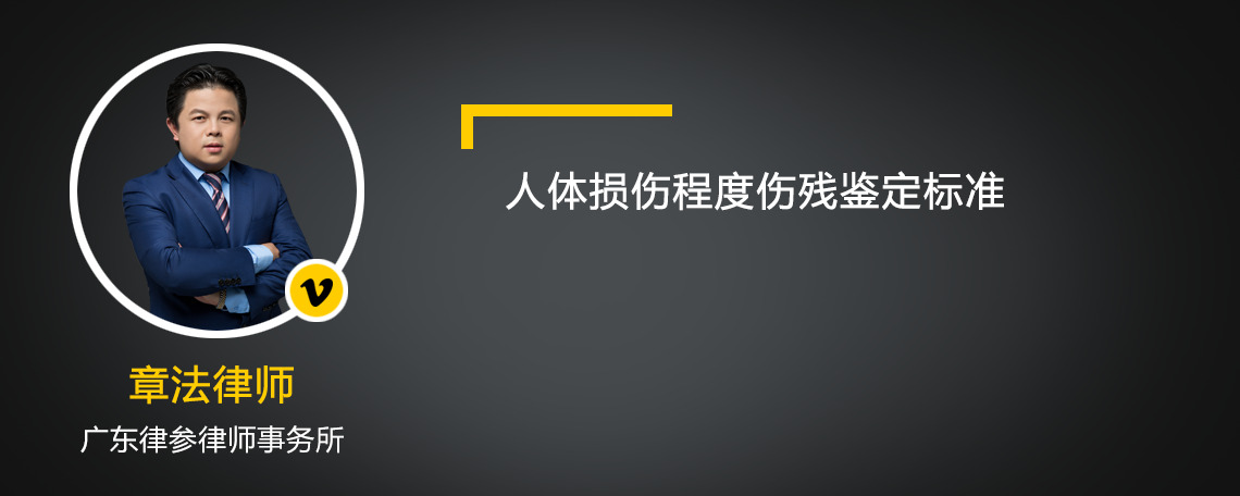 人体损伤程度伤残鉴定标准