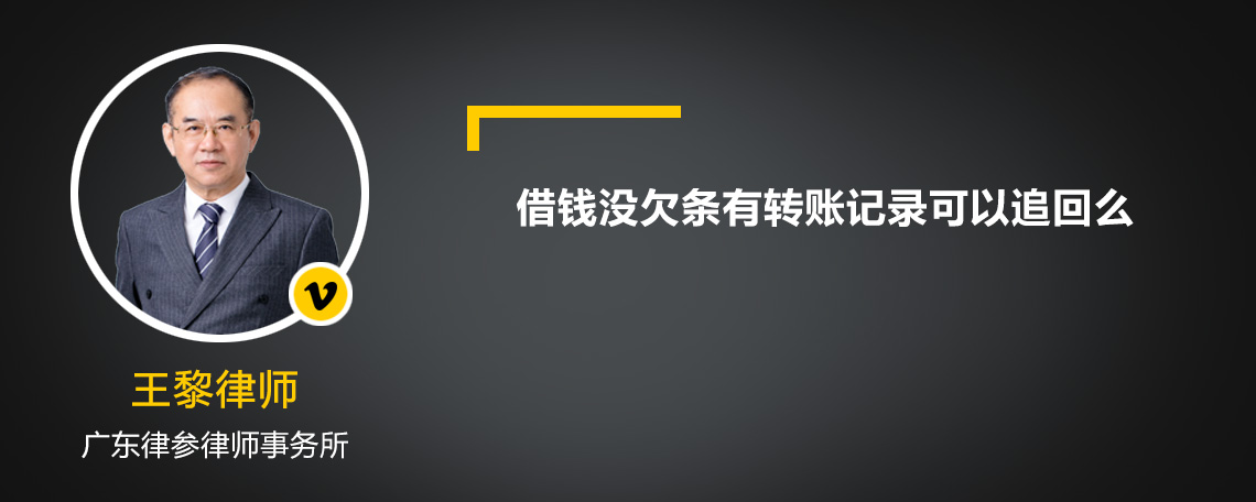 借钱没欠条有转账记录可以追回么