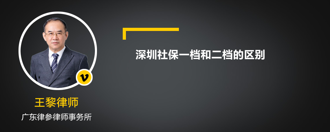 深圳社保一档和二档的区别