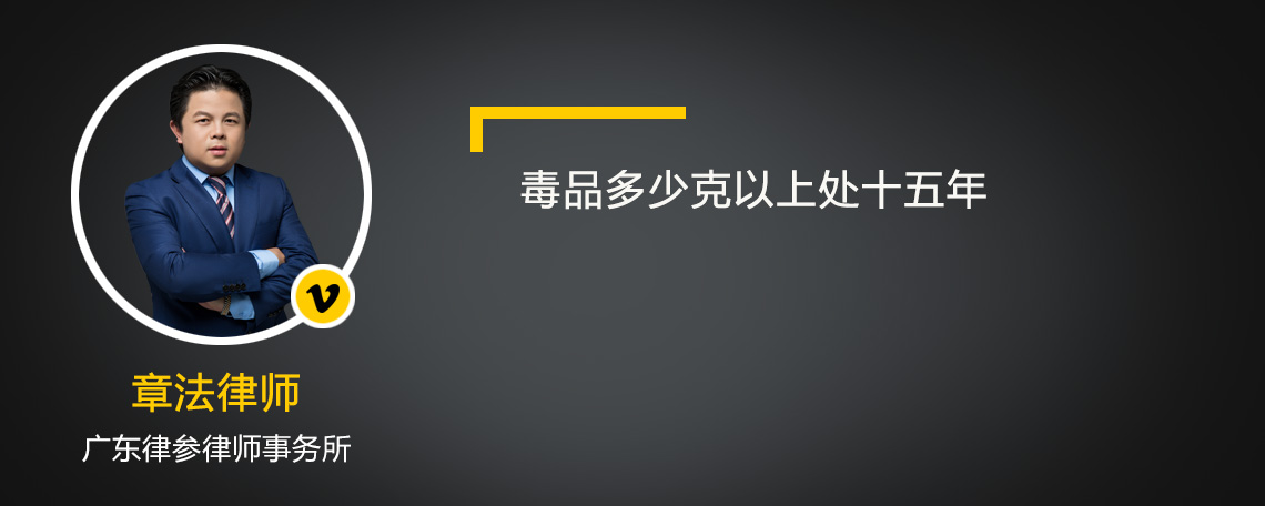 毒品多少克以上处十五年