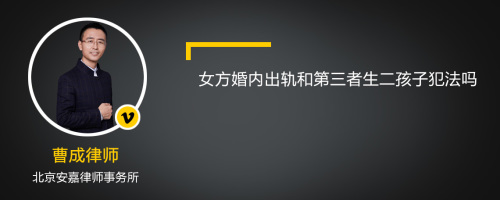 女方婚内出轨和第三者生二孩子犯法吗