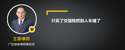 只买了交强险把别人车撞了