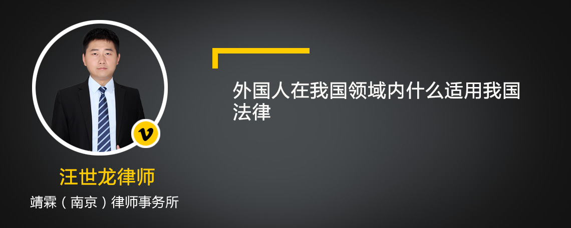 外国人在我国领域内什么适用我国法律