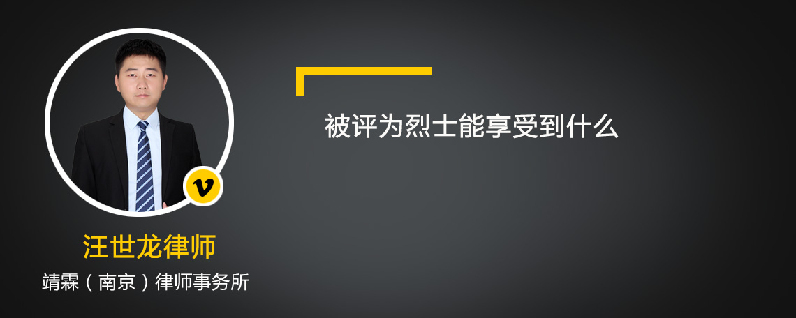 被评为烈士能享受到什么