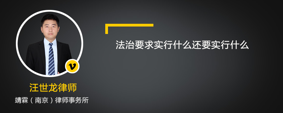 法治要求实行什么还要实行什么