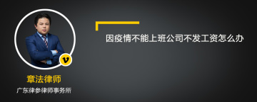 因疫情不能上班公司不发工资怎么办