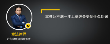 驾驶证不满一年上高速会受到什么处罚