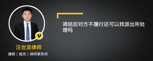 调结后对方不履行还可以找派出所处理吗