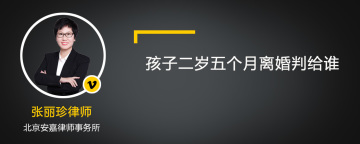 孩子二岁五个月离婚判给谁