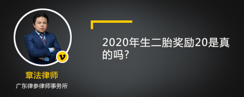 2020年生二胎奖励20是真的吗?